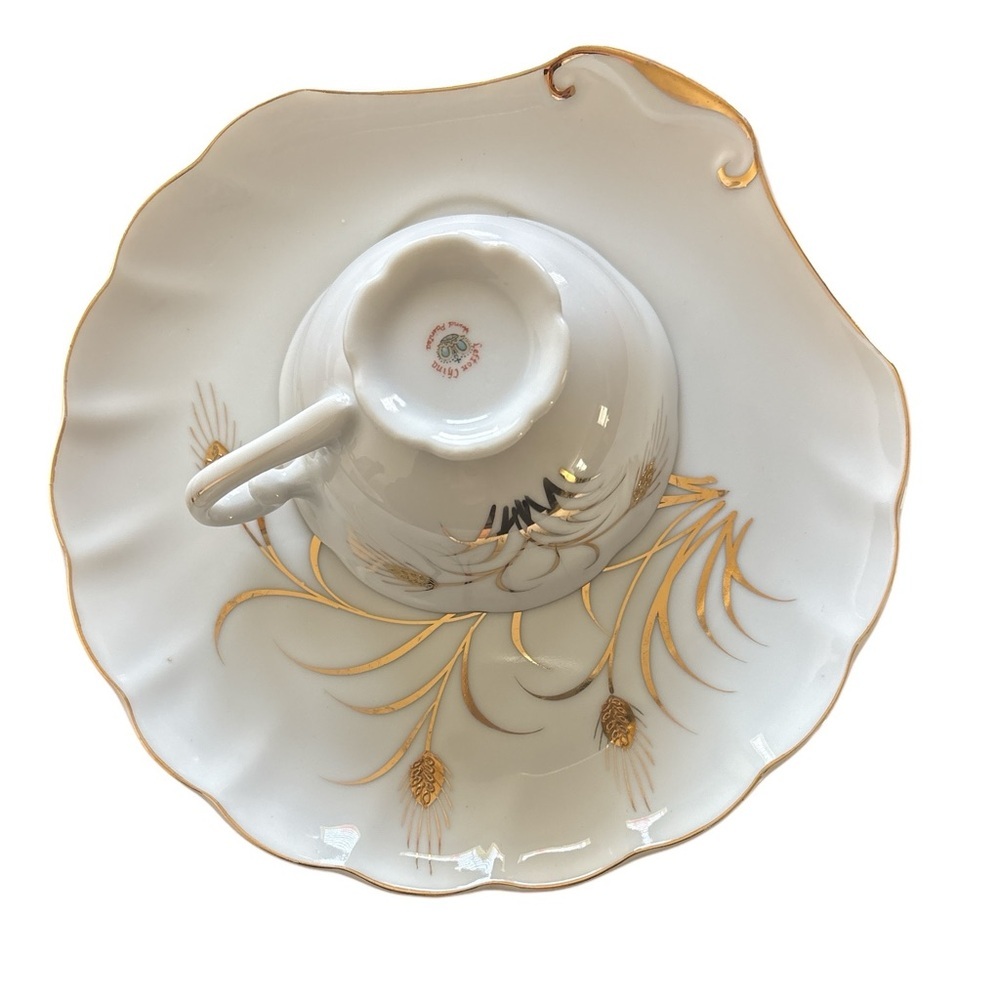 Cup and snack plates by Lefton China